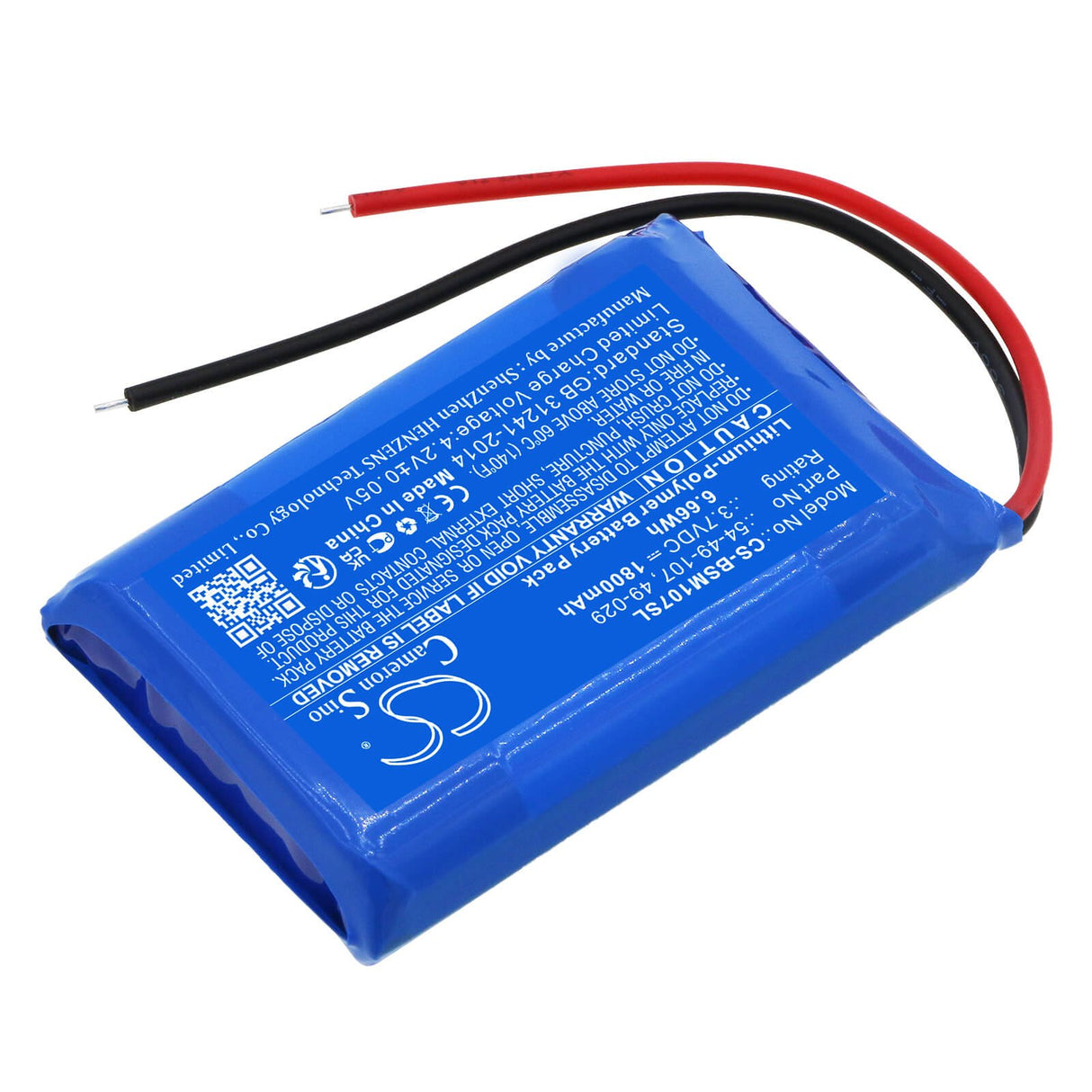 3.7V, Li-Polymer, 1800mAh, Equipment battery fits Biosystems, 49-029, MultiPro Multigas Monitor, 6.66Wh Equipment, Survey, Test Cameron Sino Technology Limited