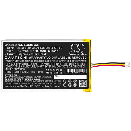 3.7V, Li-Polymer, 1500mAh, Keyboard,Mouse battery fits Logitech, 533-000152, G913, G913 Tkl, 5.55Wh Keyboard,Mouse Cameron Sino Technology Limited