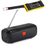 3.7V, Li-Polymer, 1850mAh, Speaker battery fits Jbl, Am0304, Tuner, 6.85Wh Speaker Cameron Sino Technology Limited