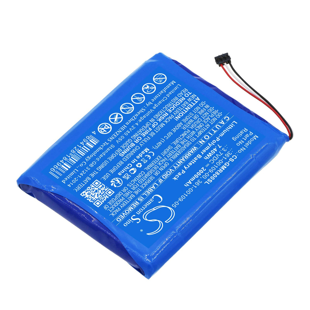 3.7V, Li-Polymer, 2000mAh, GPS battery fits Garmin, 361-00109-00, Dezl Otr800, Dezl Otr800 Mt-s, 7.4Wh GPS, Navigator Cameron Sino Technology Limited