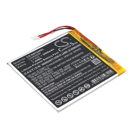 3.7V, Li-Polymer, 2000mAh, Tablet Battery fits Onn, 100005206, 100026191, 7.40Wh Tablet Cameron Sino Technology Limited