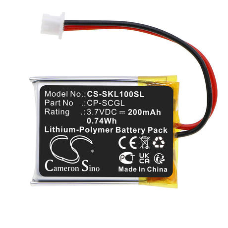 3.7V, Li-Polymer, 200mAh, Smartwatch battery fits Skycaddie, Cp-scgl, Golf Linx, 0.74Wh Smartwatch Cameron Sino Technology Limited