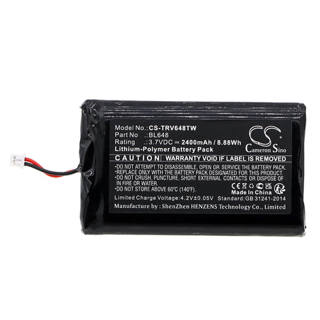 3.7V, Li-Polymer, 2400mAh, Two-Way Radio battery fits Retevis, Bl48, Rb48, Rb648, 8.88Wh Two-Way Radio Cameron Sino Technology Limited