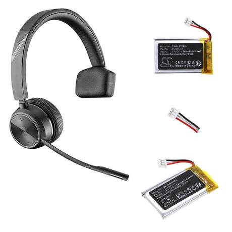 3.7V, Li-Polymer, 240mAh, Headset battery fits Poly, Plantronics, 212366-01, Savi 7200 Office, Savi 7210 Office, 0.89Wh Wireless Headset Cameron Sino Technology Limited
