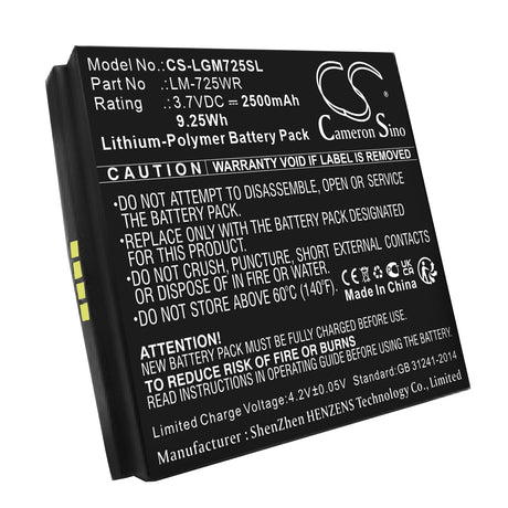 3.7V, Li-Polymer, 2500mAh, Hotspot battery fits Lg, Lm-725wr, Innotek Mobile Router, 9.25Wh Hotspot Cameron Sino Technology Limited