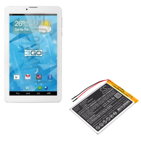 3.7V, Li-Polymer, 2500mAh, Tablet battery fits 3go, Geotab 7, Gt7002, 9.25Wh Tablet Cameron Sino Technology Limited