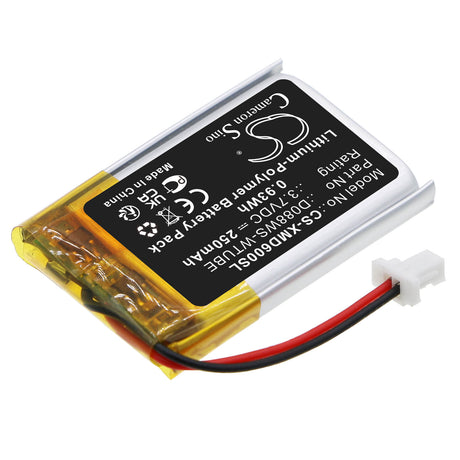 3.7V, Li-Polymer, 250mAh, Headset battery fits Xp Metal Detectors, D088ws-wtube, Ws Audio Headphones, Ws4, 0.93Wh Wireless Headset Cameron Sino Technology Limited