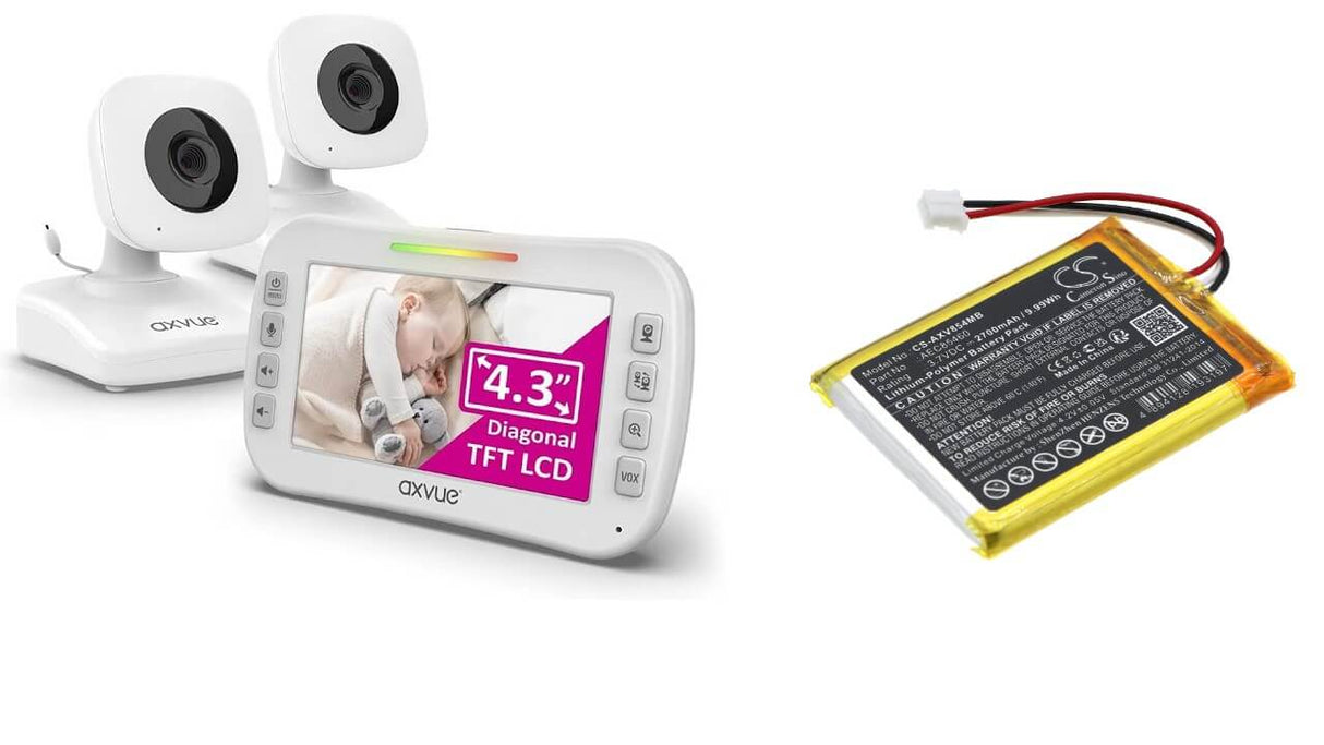 3.7v, Li-polymer, 2700mah, Baby monitor Babyphone Battery Fits Axvue, Baby Monitor, 9.99wh BabyPhone Cameron Sino Technology Limited   