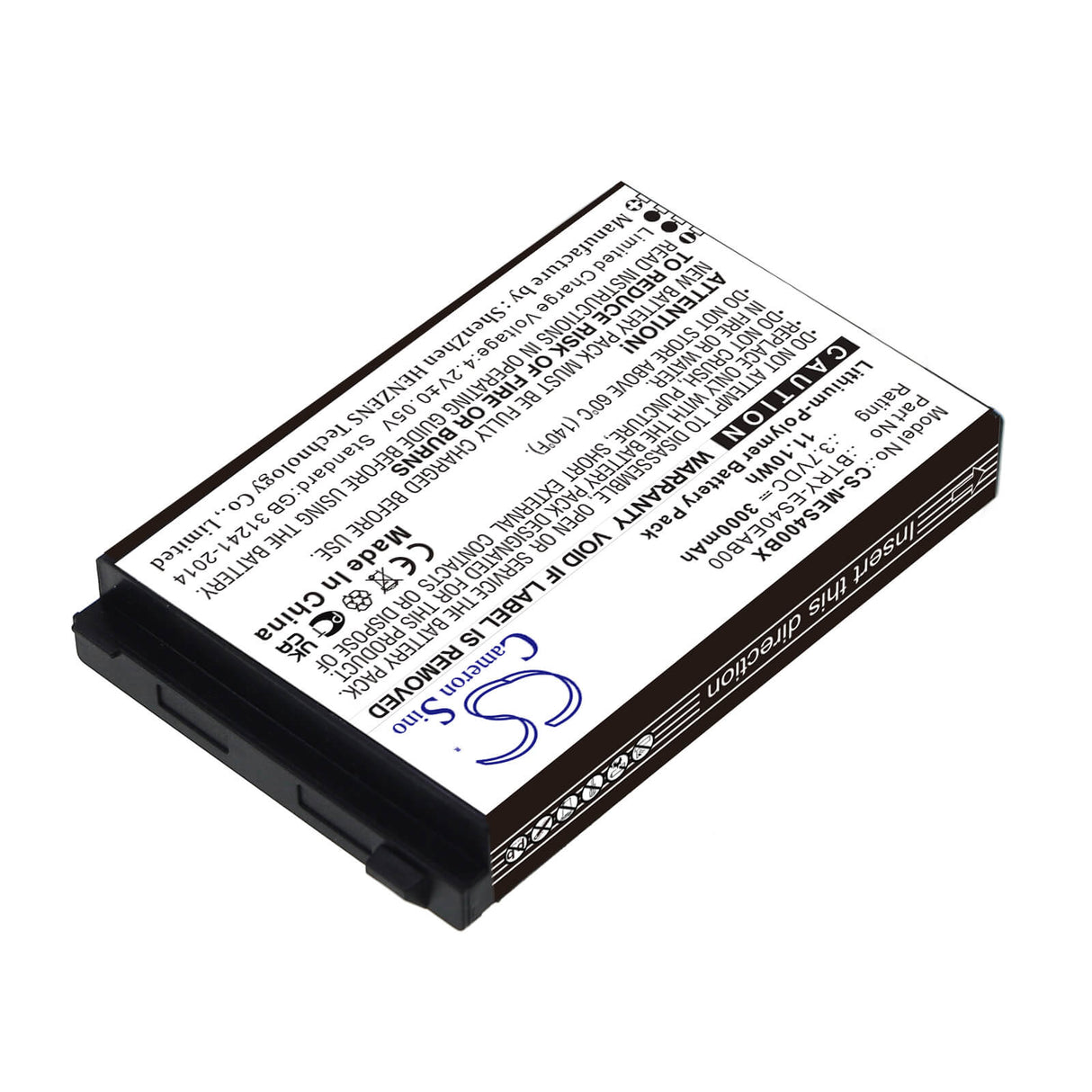 3.7v, Li-polymer, 3000mah, Barcode Scanner Battery Fits Symbol, Es400, Es405, 11.10wh Barcode Scanner Cameron Sino Technology Limited