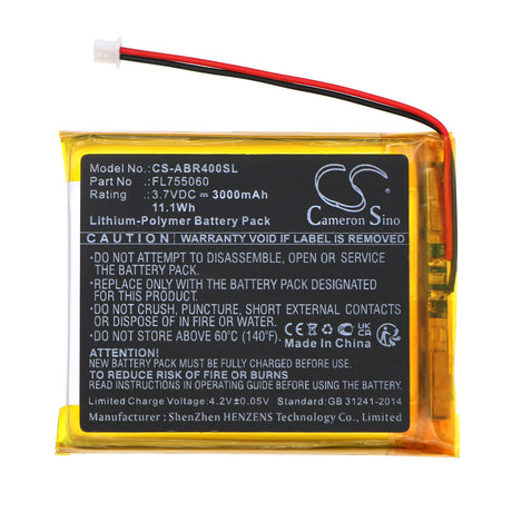 3,7V, Li-Polymer, 3000mAh, batterie de console de jeu compatible avec Anbernic, Fl755060, Rg405m, Rg40xx, 11.1Wh Console de jeu Cameron Sino Technology Limited