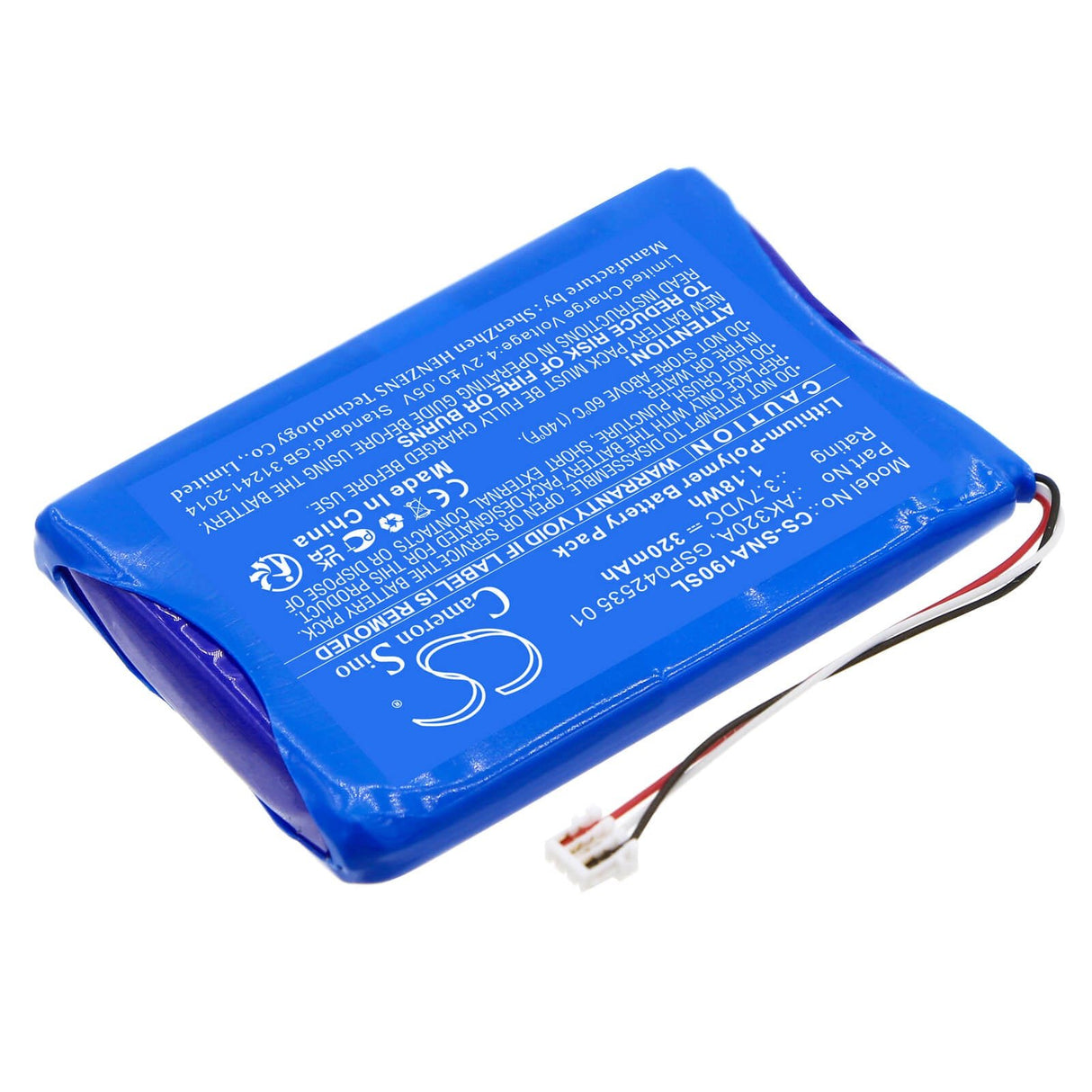 3.7V, Li-Polymer, 320mAh, Headset battery fits Agfeo, Snom, Ak320a, Ip Multi-cell, Multi-cell Headset, 1.18Wh Wireless Headset Cameron Sino Technology Limited