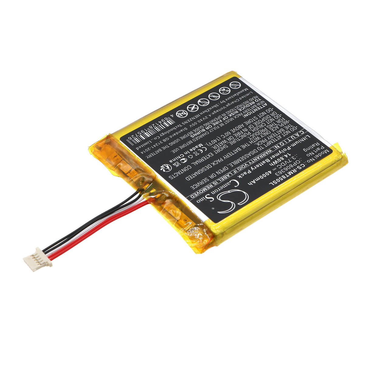 3.7V, Li-Polymer, 4000mAh, GPS battery fits Rand Mcnally, Op806363, Od7, Od8, 14.8Wh GPS, Navigator Cameron Sino Technology Limited