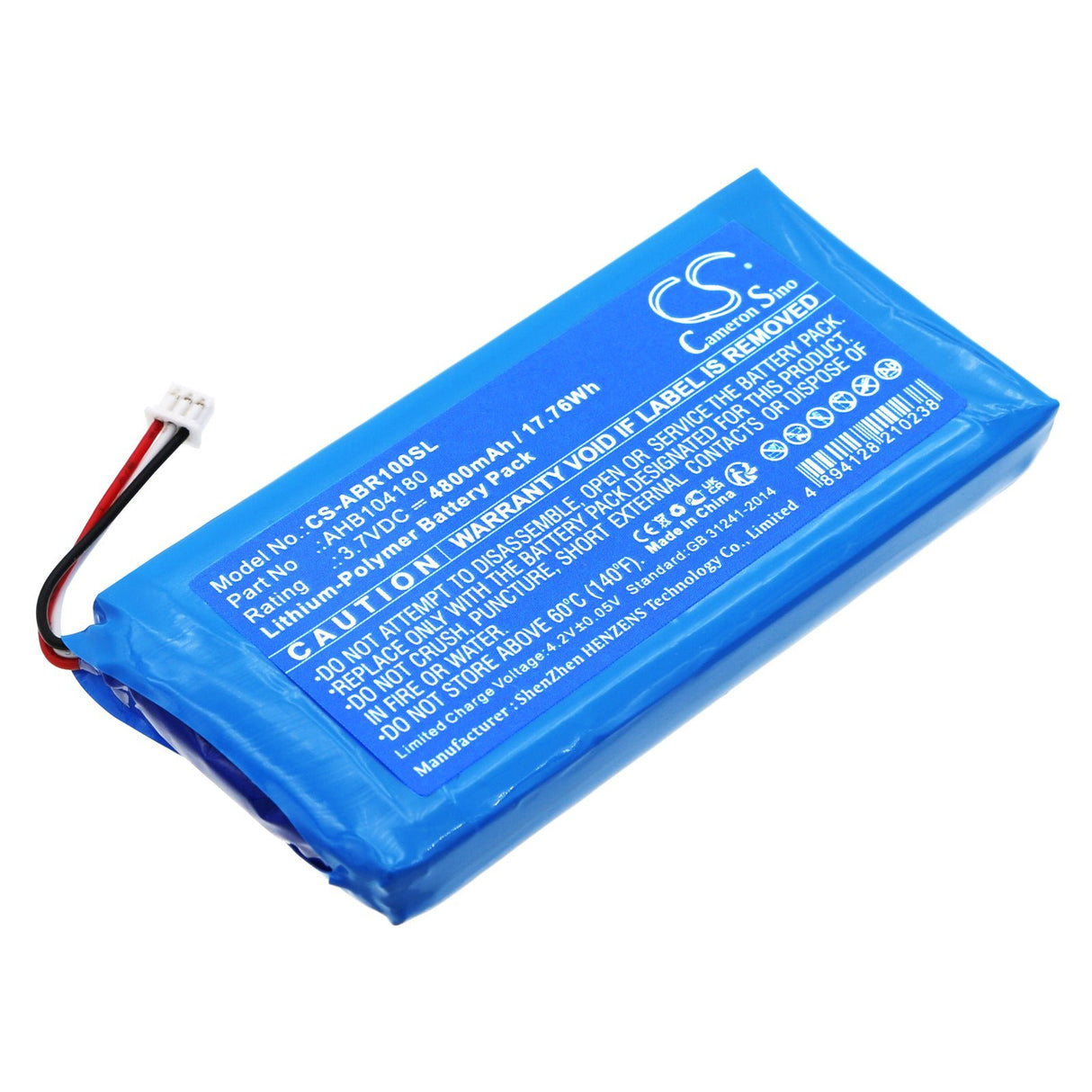 3.7V, Li-Polymer, 4800mAh, Game Console battery fits Anbernic, Ahb104180, Rg Cube, Rg Cube Retro, 17.76Wh Game Console Cameron Sino Technology Limited