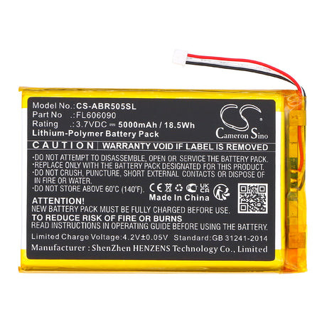 3,7V, Li-Polymère, 5000mAh, batterie de console de jeu compatible avec Anbernic, Fl606090, Rg505, 18,5Wh Console de jeu Cameron Sino Technology Limited