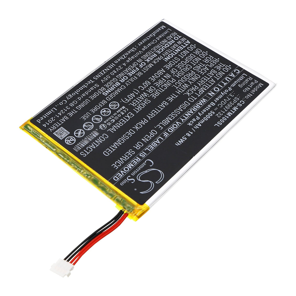 3.7V, Li-Polymer, 5000mAh, Tablet battery fits Micros, Mtablet, 18.5Wh Tablet Cameron Sino Technology Limited