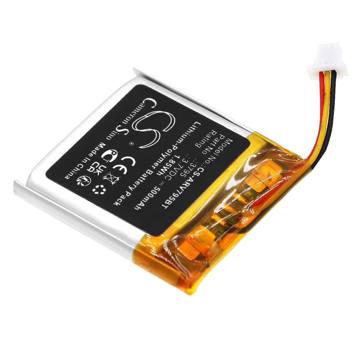 3.7v, Li-polymer, 500mah, Battery Fits Alarm.com, Video Doorbell, 1.85wh Home Security Camera Cameron Sino Technology Limited   