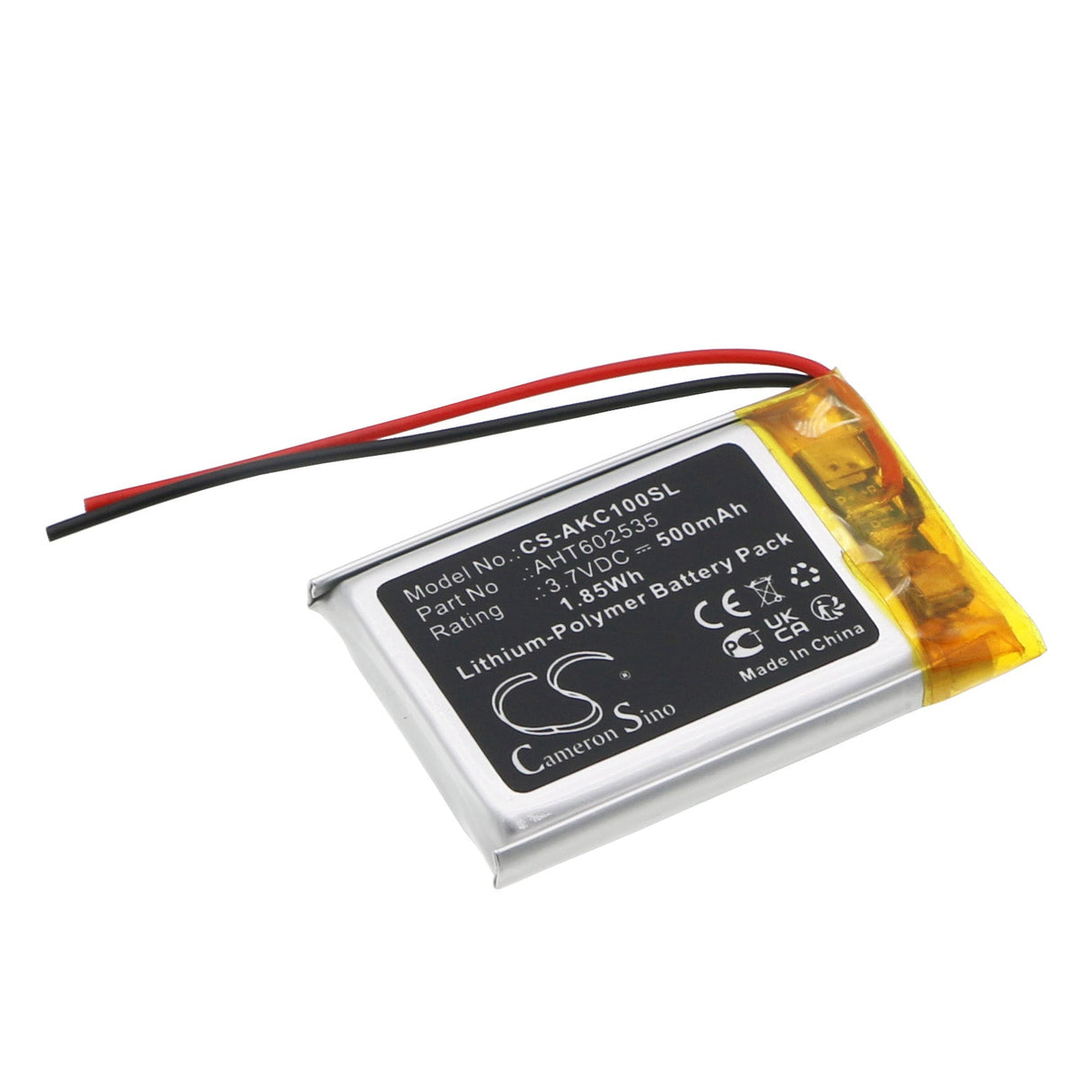 3.7V, Li-Polymer, 500mAh Robot Battery fits Anki, Cozmo Robot, Vector Robot, 1.85Wh Robot Cameron Sino Technology Limited