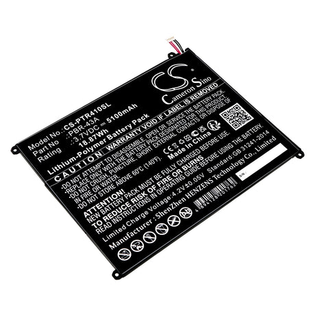 3.7V, Li-Polymer, 5100mAh, Tablet Battery fits Pantech, Element P4100, 18.87Wh Tablet Cameron Sino Technology Limited