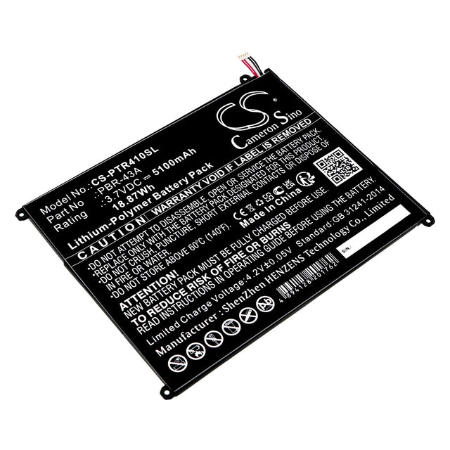 3.7V, Li-Polymer, 5100mAh, Tablet Battery fits Pantech, Element P4100, 18.87Wh Tablet Cameron Sino Technology Limited