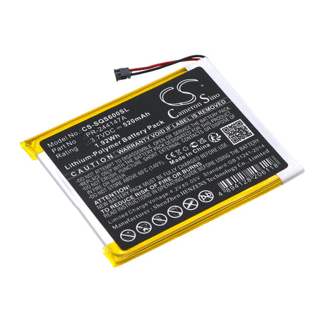 3.7V, Li-Polymer, 520mAh Payment Terminal Battery fits Square, S6, S8, 1.92Wh Payment Terminal Cameron Sino Technology Limited