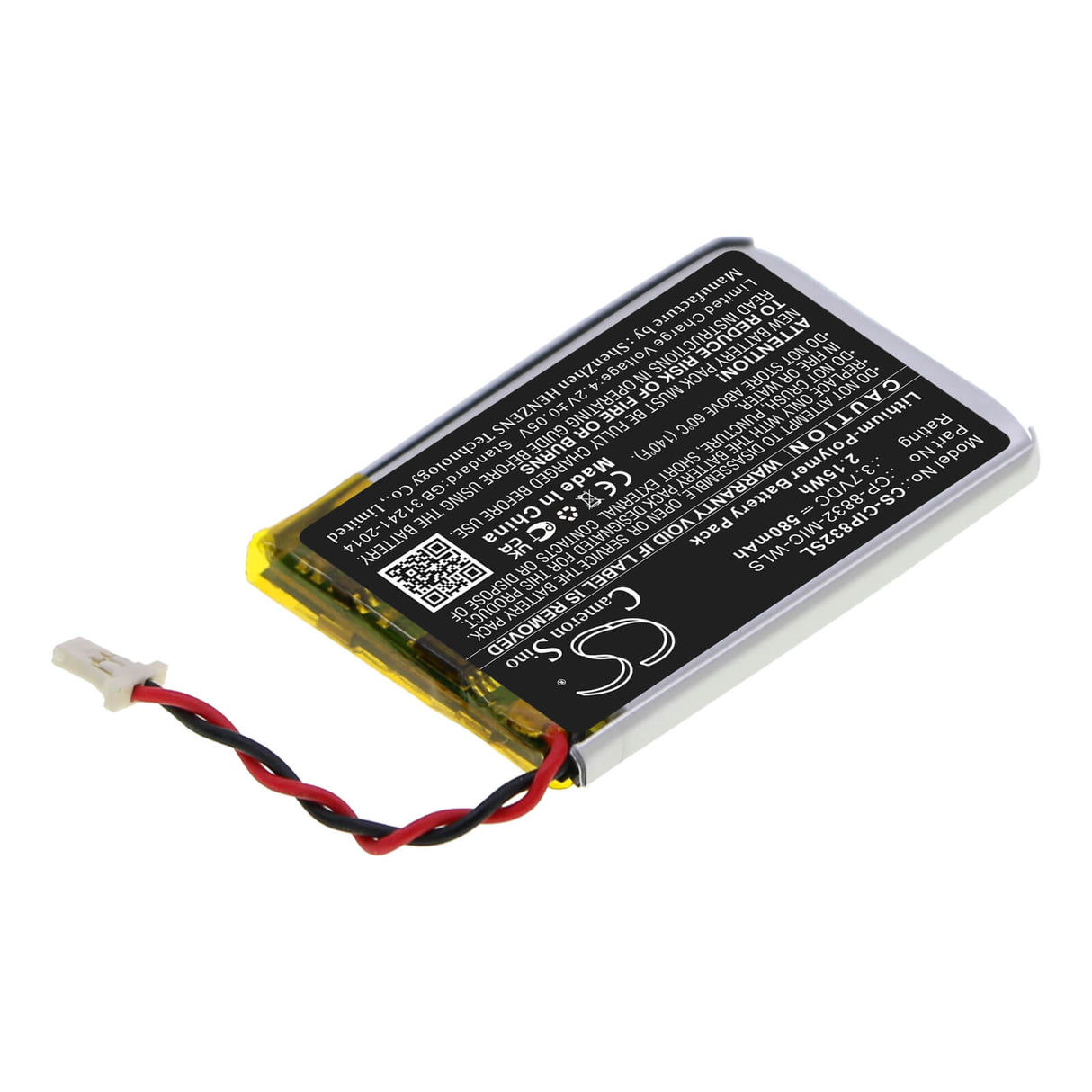 3.7V, Li-Polymer, 580mAh, Communication & Conferencing battery fits Cisco, Cp-8832-mic-wls, Cp-8832 Wireless Expansion Mic, 2.146Wh Communication & Conferencing Cameron Sino Technology Limited