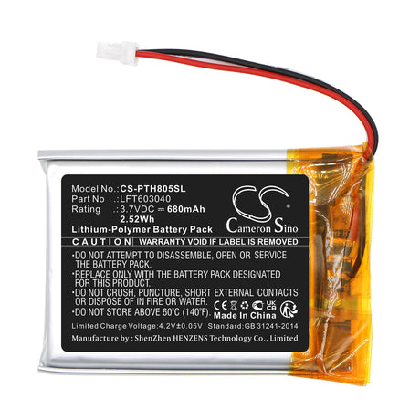 3.7V, Li-Polymer, 680mAh, Headset battery fits Philips, Lft603040, Taph805, 2.52Wh Wireless Headset Cameron Sino Technology Limited