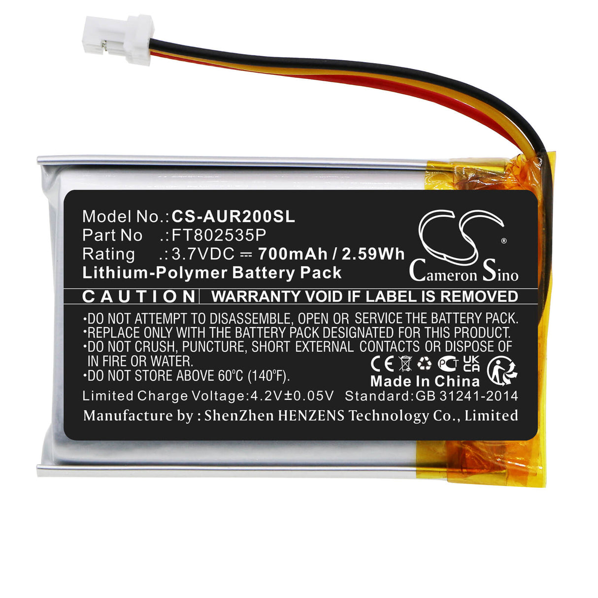 3.7V, Li-Polymer, 700mAh, Keyboard,Mouse battery fits Asus, Ft802535p, Rog Strix Impact Ii, 2.59Wh Keyboard,Mouse Cameron Sino Technology Limited