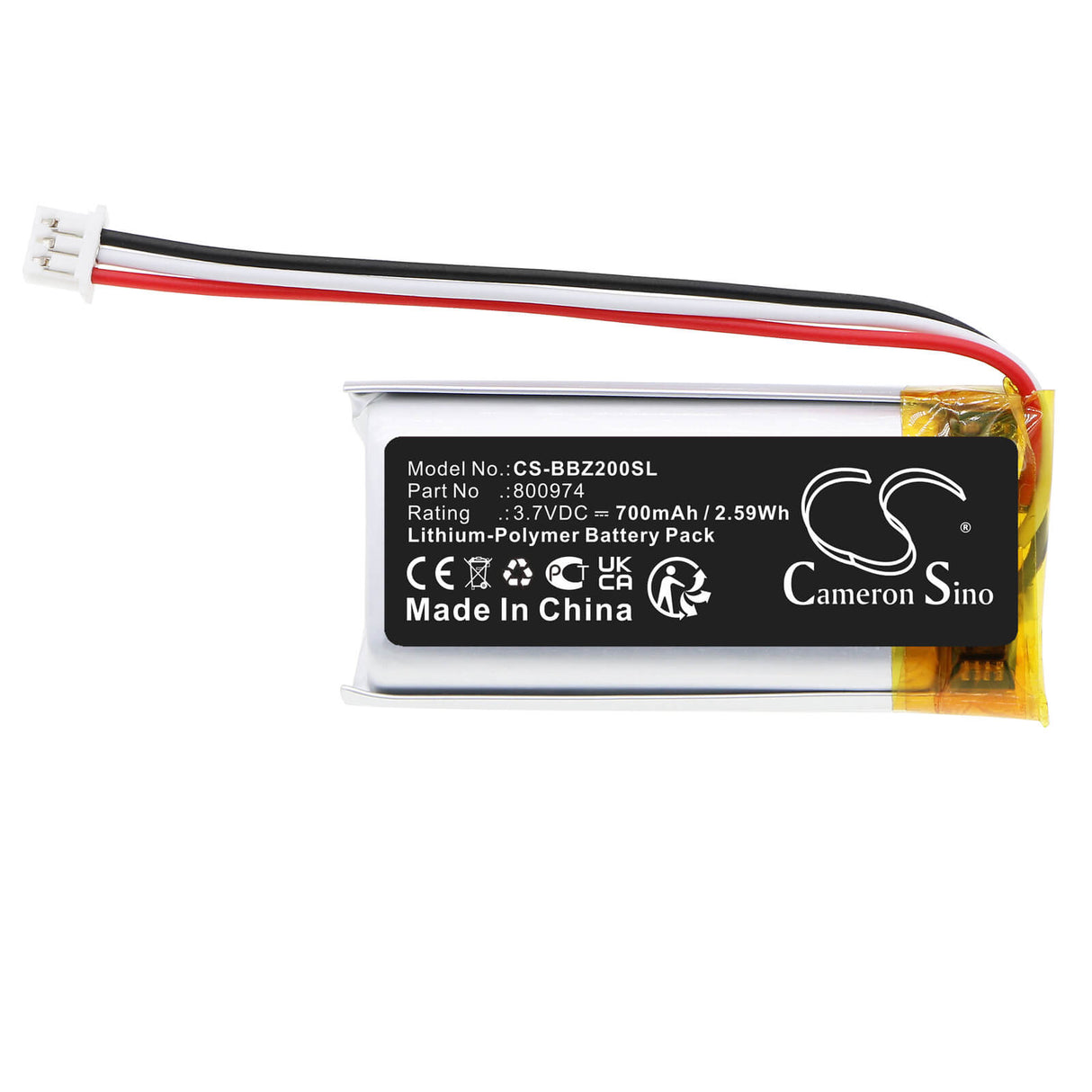 3,7v, Li-polymère, 700mah, Batterie de Babyphone Compatible avec Beaba, Babyphone Audio Simply Zen, Babyphone Audio Simply Zen 2.0, 2,59wh BabyPhone Cameron Sino Technology Limited   