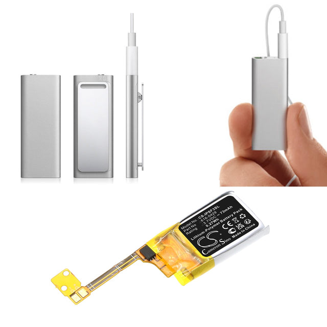 3.7V, Li-Polymer, 73mAh, Media Player battery fits Apple, 616-0429, Ipod Ipod Shuffle 3rd, Ipod Shuffle 3rd Generation, 0.27Wh Media Player Cameron Sino Technology Limited