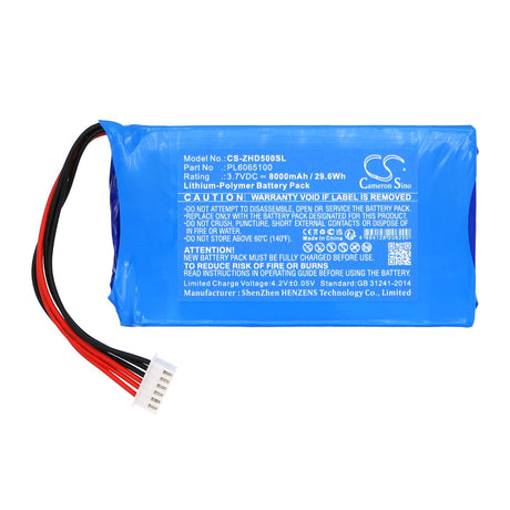 3.7V, Li-Polymer, 8000mAh Diagnostic Scanner Battery fits Zenith, Z5 Diagnostic Scan Tools, 29.6Wh Diagnostic Scanner Cameron Sino Technology Limited   