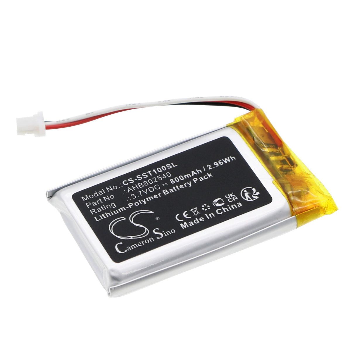 3.7V, Li-Polymer, 800mAh Headset Battery Fits Sena, Spider St1, 2.96Wh Wireless Headset Cameron Sino Technology Limited   