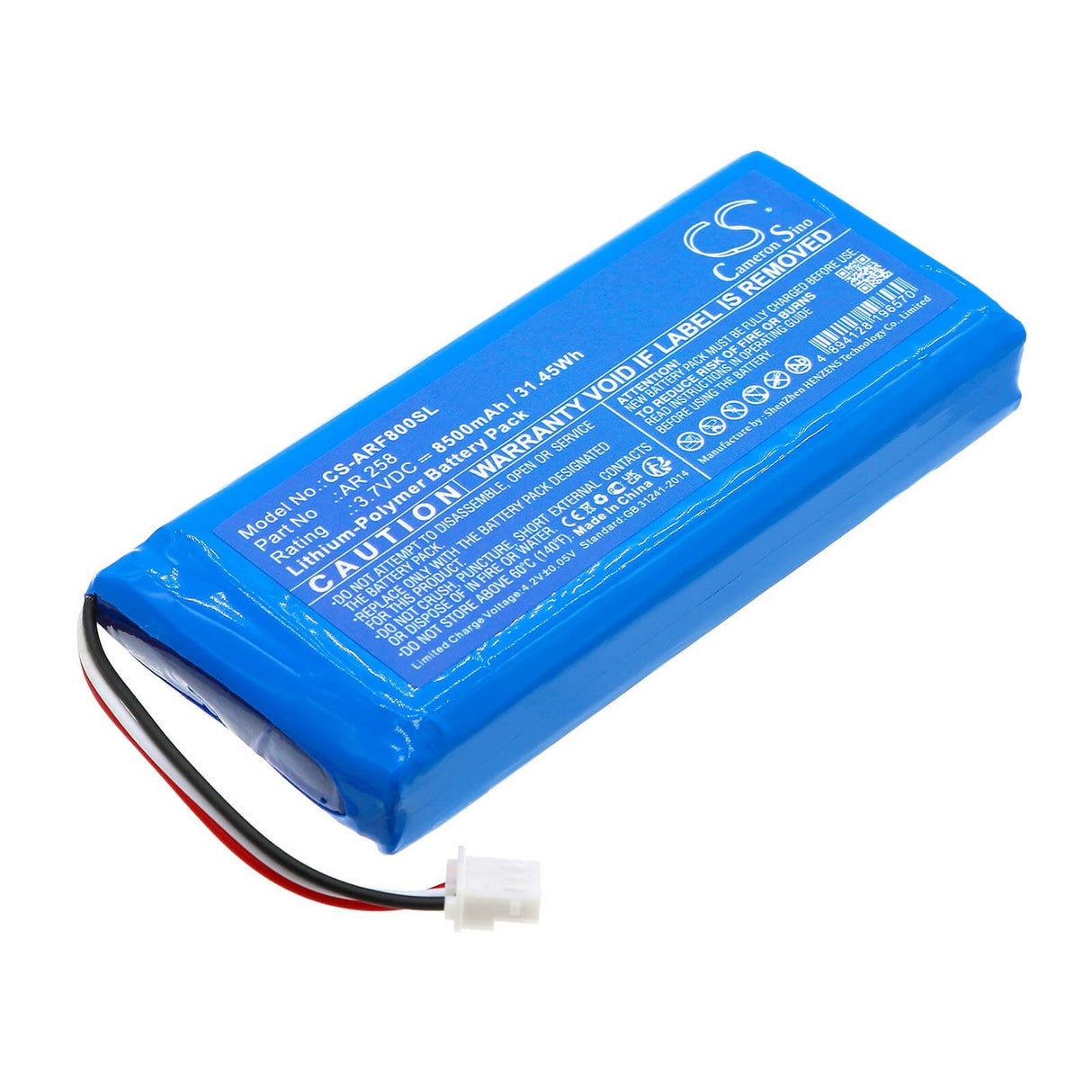 3.7V, Li-Polymer, 8500mAh, Equipment battery fits Aaronia, Ar 258, HF-8000, Spectran V5, 31.45Wh Equipment, Survey, Test Cameron Sino Technology Limited