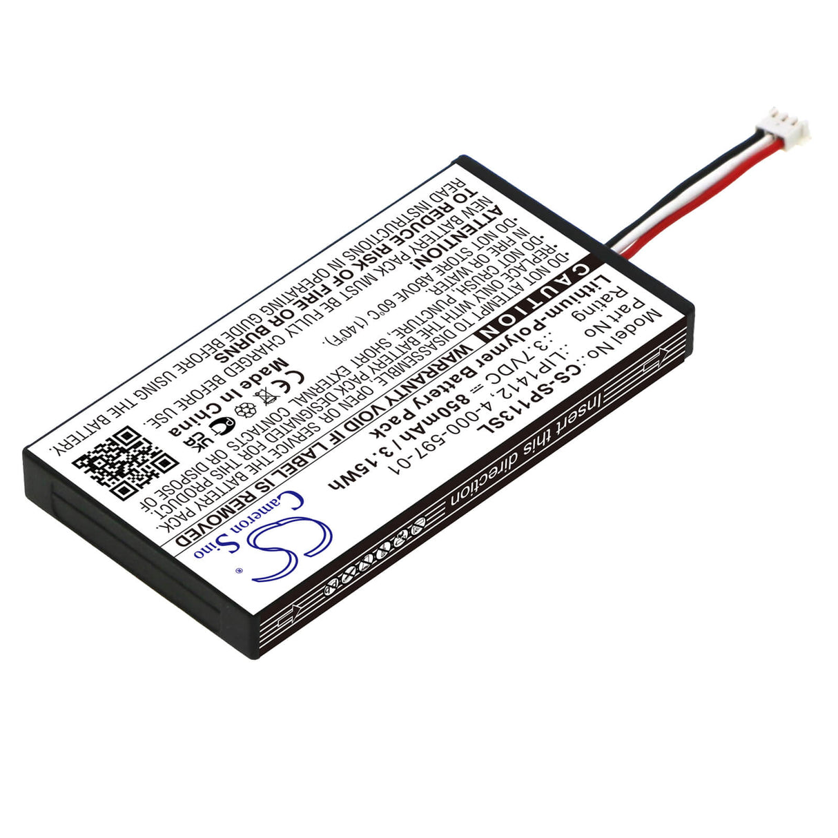 3.7V, Li-Polymer, 850mAh, Game Console battery fits Sony, 4-000-597-01, Psp Go, Psp-n100, 3.15Wh Game Console Cameron Sino Technology Limited