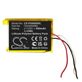 3.7V, Li-Polymer, 900mAh, Headset battery fits Philips, Tah9505bk, 3.33Wh Wireless Headset Cameron Sino Technology Limited