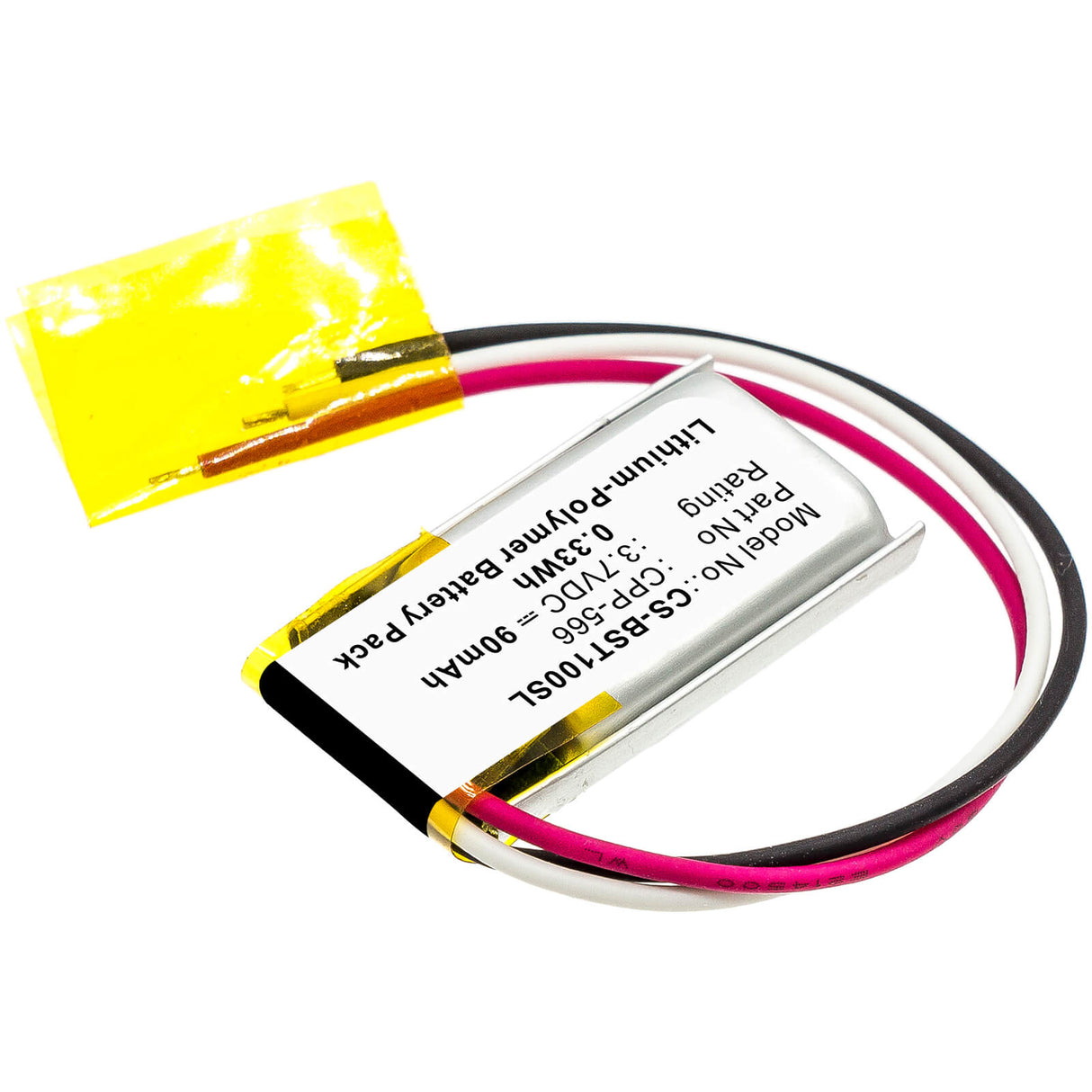 3.7V, Li-Polymer, 90mAh, Headset battery fits Beats, Cpp-566, Pb1, Pb2, 0.33Wh Wireless Headset Cameron Sino Technology Limited