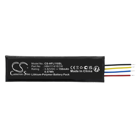 3.82V, Li-Polymer, 150mAh, Headset battery fits Huawei, Hb411141ecw, Freelace Pro, Hua01, 0.57Wh Wireless Headset Cameron Sino Technology Limited