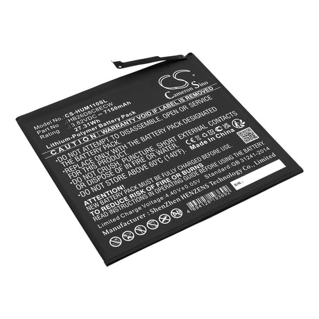 3.82V, Li-Polymer, 7150mAh, Tablet battery fits Huawei, Hb26d8c8ecw, Dby-w09, Matepad 11, 27.31Wh Tablet Cameron Sino Technology Limited