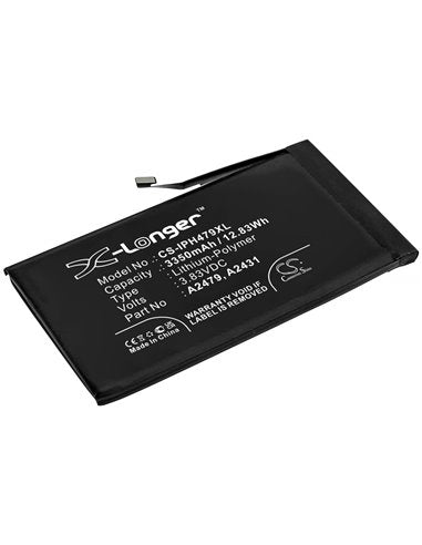 3.83V, Li-Polymer, 3350mAh, SmartPhone battery fits Apple, A2431, Iphone 12, Iphone 12 Max, 12.83Wh Mobile, SmartPhone Cameron Sino Technology Limited (Smartphone)
