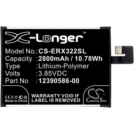 3.85V, Li-Polymer, 2800mAh, SmartPhone battery fits Sony, 12390586-00, I3223, I4213, 10.78Wh Mobile, SmartPhone Cameron Sino Technology Limited (Smartphone)