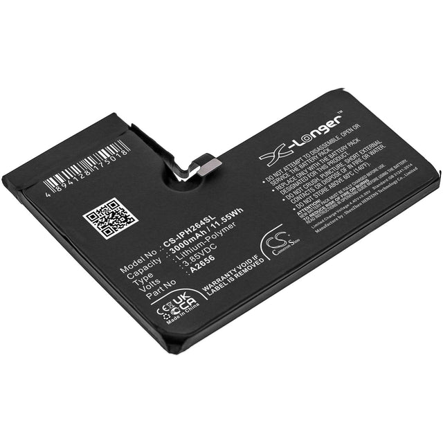 3.85V, Li-Polymer, 3000mAh, SmartPhone battery fits Apple, A2656, A2640, Iphone 13 Pro, 11.55Wh Mobile, SmartPhone Cameron Sino Technology Limited (Smartphone)