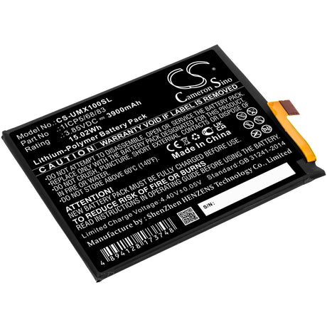 3.85V, Li-Polymer, 3900mAh, SmartPhone battery fits Umi, 1icp5/68/83, Umidigi X, 15.02Wh Mobile, SmartPhone Cameron Sino Technology Limited (Smartphone)