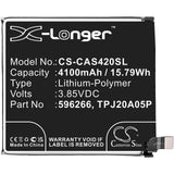 3.85V, Li-Polymer, 4100mAh, SmartPhone battery fits Cat, Caterpillar, 596266, S32, S42, 15.79Wh Mobile, SmartPhone Cameron Sino Technology Limited (Smartphone)