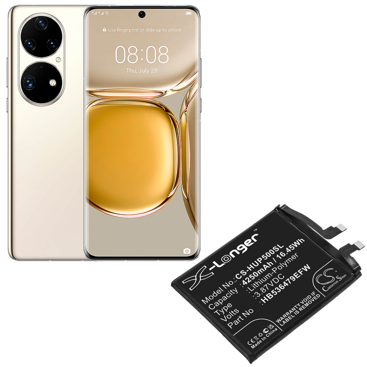 3.87V, Li-Polymer, 4250mAh, SmartPhone battery fits Huawei, Hb536479efw, Jad-al50, Jad-l09, 16.45Wh Mobile, SmartPhone Cameron Sino Technology Limited (Smartphone)