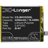 3.87V, Li-Polymer, 4250mAh, SmartPhone battery fits Vivo, B-n7, V2011a, X50 Pro Plus, 16.45Wh Mobile, SmartPhone Cameron Sino Technology Limited (Smartphone)