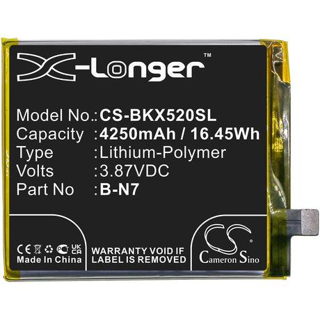 3.87V, Li-Polymer, 4250mAh, SmartPhone battery fits Vivo, B-n7, V2011a, X50 Pro Plus, 16.45Wh Mobile, SmartPhone Cameron Sino Technology Limited (Smartphone)