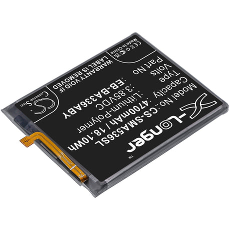 3.85V, Li-Polymer, 4700mAh, SmartPhone battery fits Samsung, Eb-ba336aby, Galaxy A33 5g, Galaxy A53 5g, 18.1Wh Mobile, SmartPhone Cameron Sino Technology Limited (Smartphone)