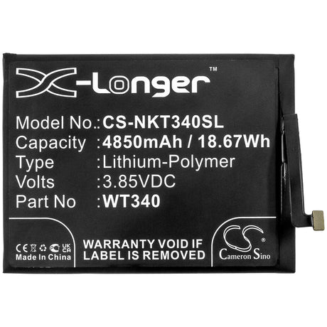 3.85V, Li-Polymer, 4850mAh, SmartPhone battery fits Nokia, Wt340, G10, G20, 18.67Wh Mobile, SmartPhone Cameron Sino Technology Limited (Smartphone)