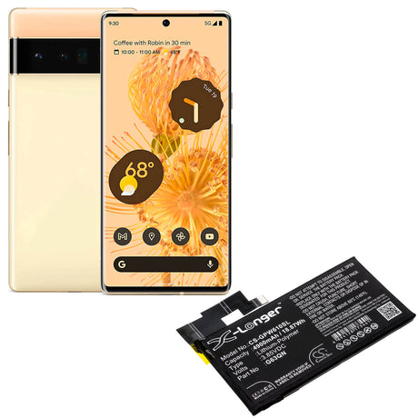 3.85V, Li-Polymer, 4900mAh, SmartPhone battery fits Google, G63qn, G8vou, Gf5kq, 18.87Wh Mobile, SmartPhone Cameron Sino Technology Limited (Smartphone)