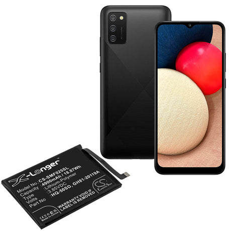 3.85V, Li-Polymer, 4900mAh, SmartPhone battery fits Samsung, Gh81-20119a, Galaxy A02s, Galaxy A02s 2020, 18.87Wh Mobile, SmartPhone Cameron Sino Technology Limited (Smartphone)