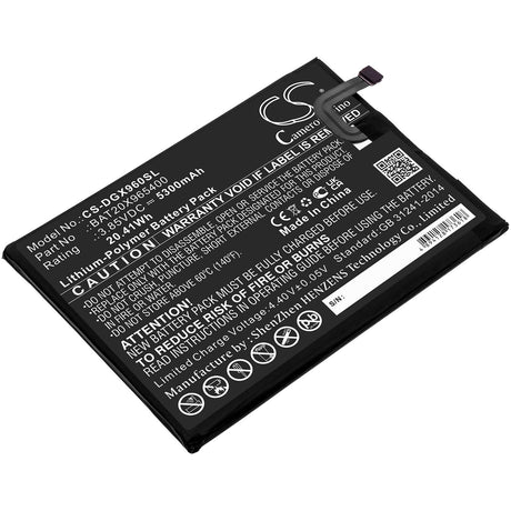 3.85v, 5300mah, Li-polymer Battery Fit's Doogee, X96, 20.41wh Batteries for Electronics Cameron Sino Technology Limited (Suspended)